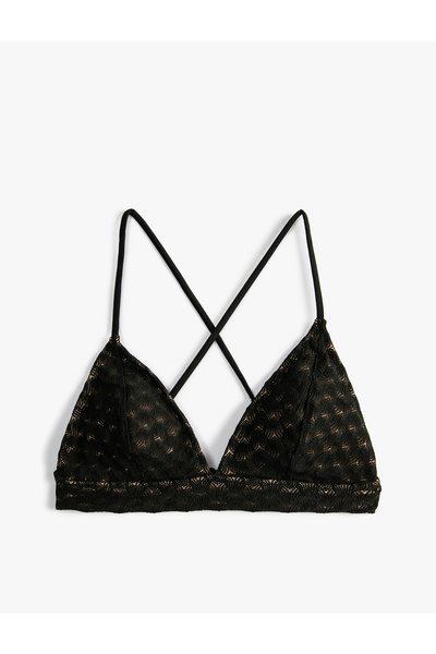 Koton Triunghi Criss Cross Lacy Triangle Bralette Top Bikini