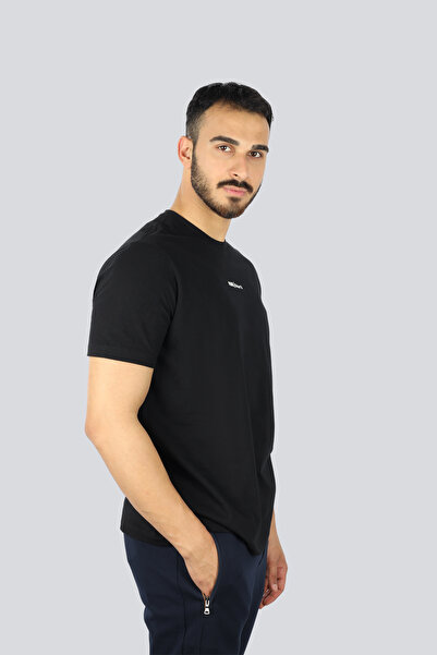 PAUL&SHARK Ανδρικό μπλουζάκι με κανονική εφαρμογή μαύρο 100% βαμβακερό συναρμολόγηση