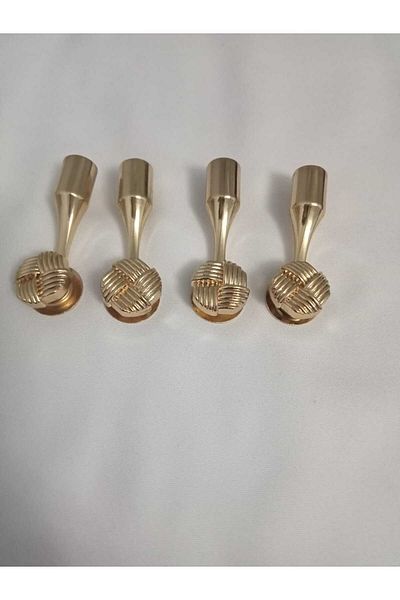 hobi duragı 4 Pieces Gold Metal Knot Model Coat Bag Handle Sleeve