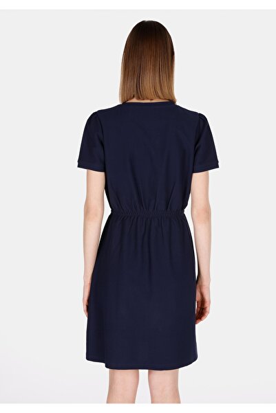 Colin's Rochie cu mânecă scurtă, albastru bleumarin, brodată, pentru femei