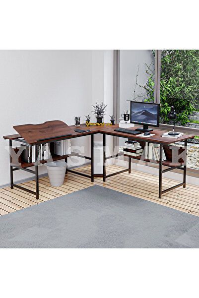 METMOBSAN L Tipi bilgisayar ve çalışma masası açılır ayarlanabilir (180x180 y...