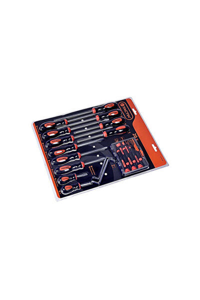 Tactix 20-Piece Chrome-Vanadium Steel Screwdriver Set with Non-Slip Grip