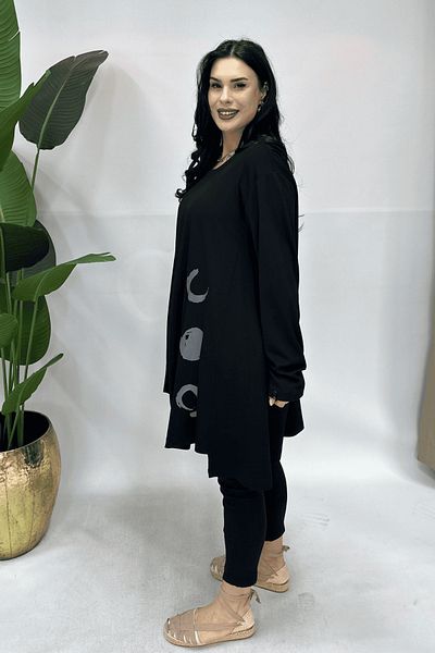 GÖKSEL Asymmetrical Tunic - Black