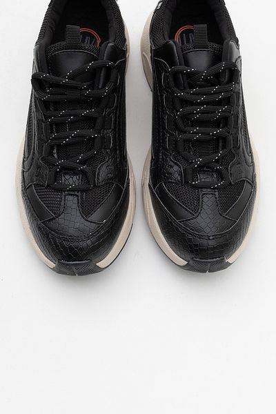 LuviShoes Letty Black Print Mesh Women's Sports Shoes