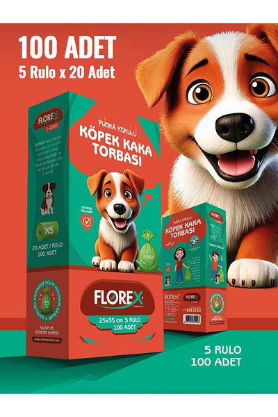 naft Pet Poop Bag - 5 Rolls (100 Bags) Poop