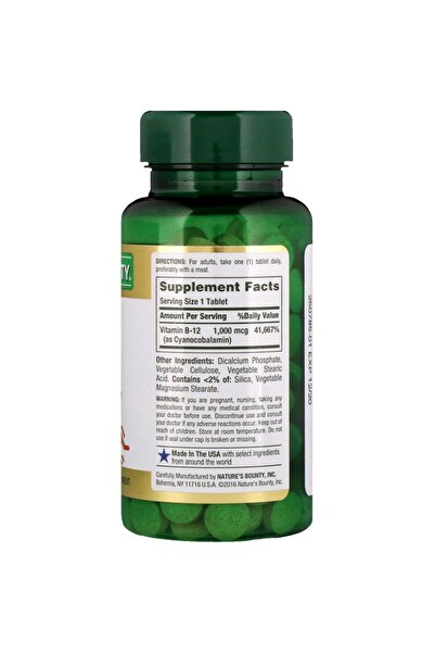 Nature's Bounty Nb B-12 1000mcg Size 200ct Nb B-12 1000mcg Tablet Value Size 200ct