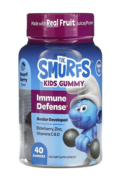 SMURFS Kids Gummy, Immune Defense, Ages 3+, Smurf Berry, 40 Gummies