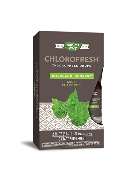 Nature's Way Chlorofresh Liquid Chlorophyll Drops, Mint Flavor, Internal Deodorant, Detox Support, 2 Fl. Oz.