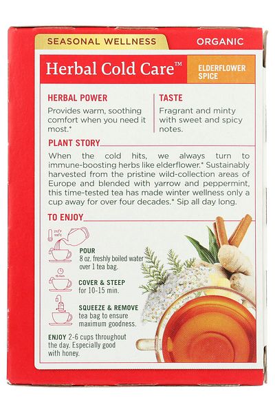 TRADITIONAL MEDICINALS شاي الأعشاب العضوي بنكهة زهر البلسان، دافئ ومريح، 16 كيس شاي