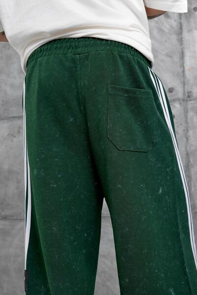 NOMARC Ανδρικό πράσινο φαρδύ παντελόνι Ynzay-3 με γράμματα