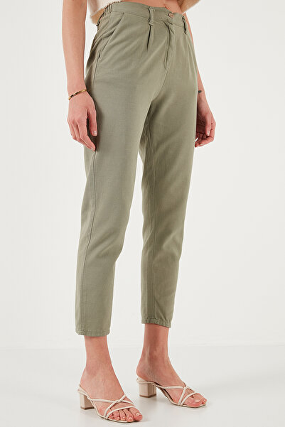 Lela Cotton Slim Fit Regular Waist Straight Leg Pants Pants 668Y5121