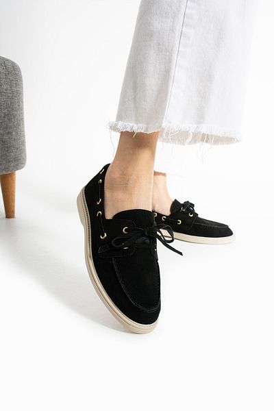 Bayramoğlu Pantofi M.S Comfortable Fit cu șireturi pentru femei din piele intoarsa