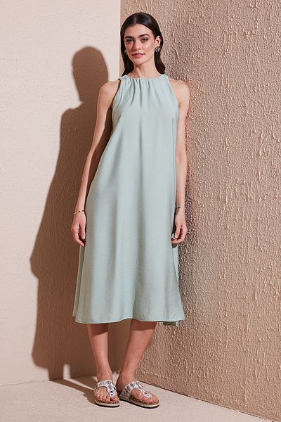 Lela Regular Fit Halter Neck Midi Length Dress Dress 67810049