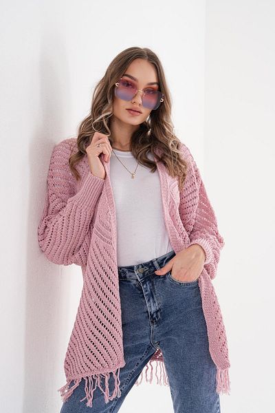 ŞİMAL Women's Tassel Detailed Open Front Shrug Cardigan 250392 -