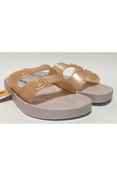 GEZER Non-Slip Anatomic Sole Powder Double Band Without Buckle Women's Home Street Guest and Wet Floor Slippers