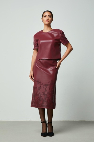 femi9 Laser cuts details skirt