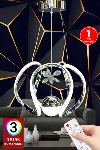 FUZON Arya Led Chandelier Living Room Chandelier 3 Color Controlled Chandelier Living Room Chandelier