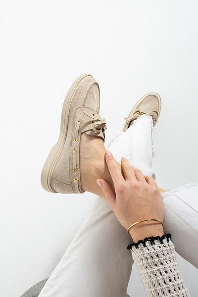 Bayramoğlu Pantofi M.S Comfortable Fit cu șireturi pentru femei din piele intoarsa