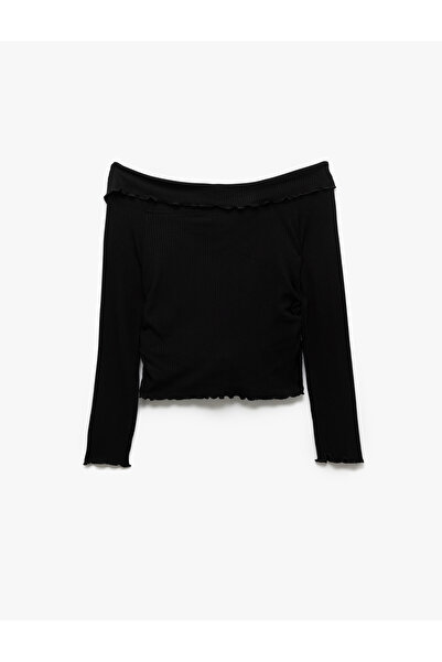 Koton Μακρυμάνικο μπλουζάκι από βισκόζη με κουμπιά από βισκόζη