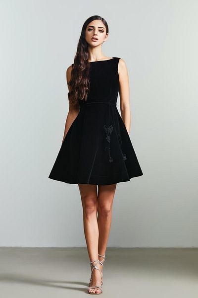 femi9 A-line Velvet Dress