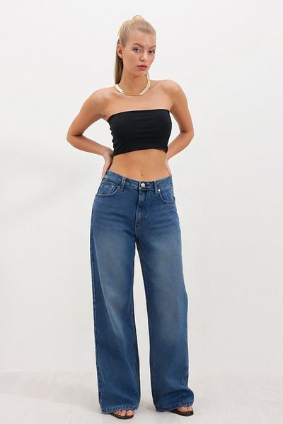 HAKKE Vintage Washed Straight Leg Jean Trousers
