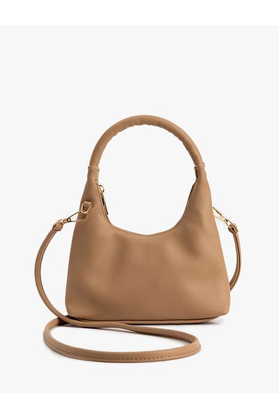 Koton Zippered Shoulder Bag with Faux Leather Strap and Handle