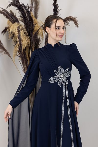 Surikka Floral Jumpsuit with Cape Shoulders