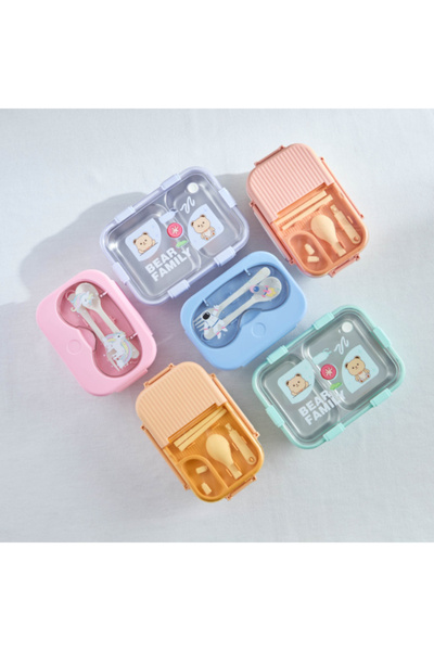 Home Box Neo Sarah 2-Grid Lunch Box with Spoon and Chopsticks 800 ml