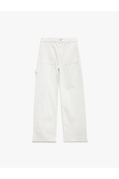 Koton Kesik Paça Pamuklu Regular Fit Denim Pantolon - Wide Leg Jeans