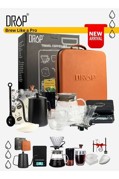 Drop Pour Over Coffee Maker V60 Set of 12 Pieces with Drip Coffee Maker Bag