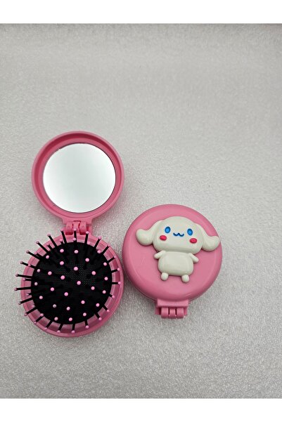 Meyra Accessories Sanrio Kawaii Pembe Cinnamorol Aynalı Tarak Kapaklı Mini Çep Ayna Ve Tarak Lüx Hediyelik Ürün Peluş