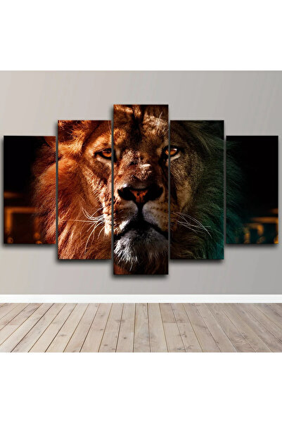 fabriflow exclusive Aslan Tasarımlı desenli Dekoratif 5li Mdf Hediyelik Ofis ...