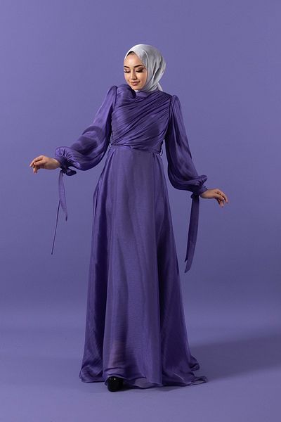 Stilife Rochie de seara cu piept liliac