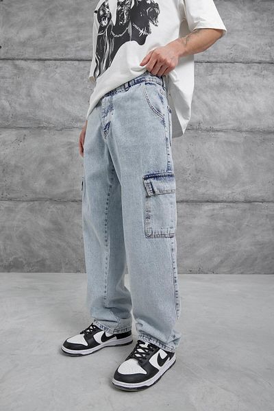 NOMARC Ανοιχτό μπλε Kp Cargo Baggy Jean