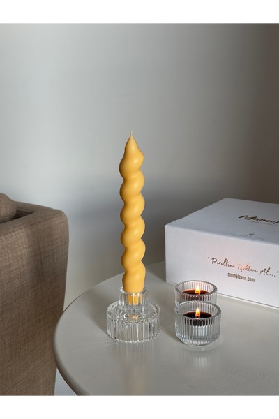 mumeleven Turuncu Kalın Burgu Şamdan Mum | 2 Adet | Pinterest Mum