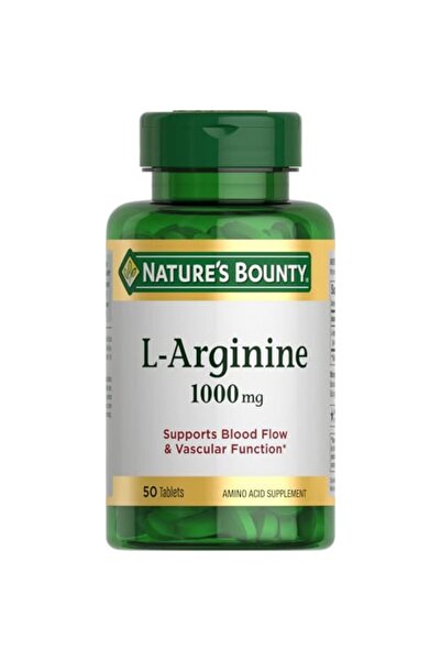 Nature's Bounty L-Arginine 1000mg for Supporting Blood Flow and Vascular Function – Non-GMO, Gluten Free, 50 Tablets