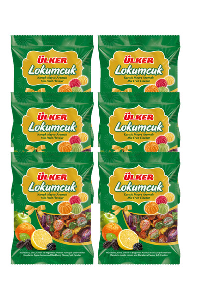 Ülker Lokumcuk Karışık Meyveli Yumuşak Şeker 350 gr X6 Adet