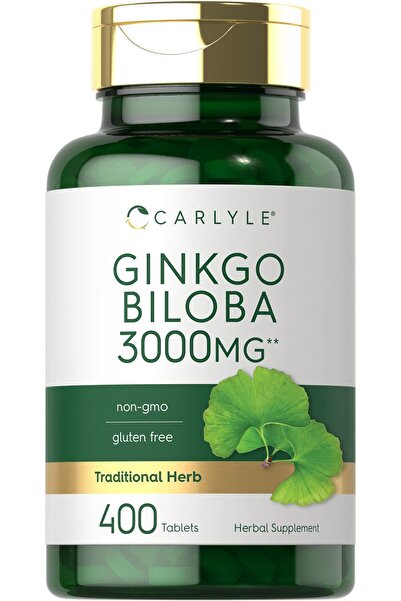 Carlyle Ginkgo Biloba 3000mg | 400 Tablets | Non-GMO, Gluten Free Herbal Supplement