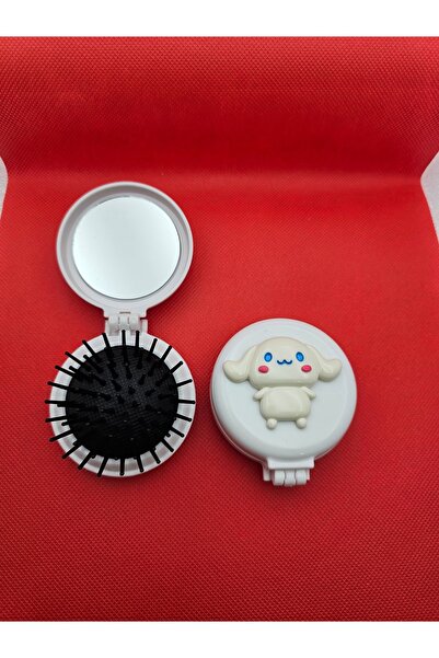 Meyra Accessories Sanrio Kawaii Cinnamorol Aynalı Tarak Kapaklı Mini Çep Ayna Ve Tarak Lüx Hediyelik Ürün Peluş