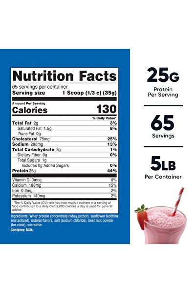 Nutricost Whey Protein Concentrate (Strawberry Milkshake) 5LBS - Gluten Free & GMO Free