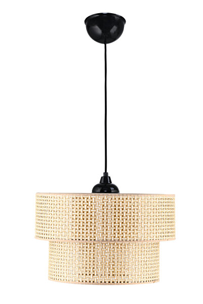 Emg DesiGn Rattan 2 Katlı Pasta Sarkıt Avize Çocuk Odası Yatak Odası Salon Mutfak Hol