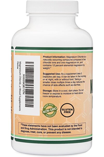 Double Wood Supplements Magnesium Chloride 180 Caps, 1,000mg - Digestive & Bone Support, Non-GMO, Gluten-Free by Double Wood