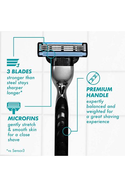Gillette Mach3 Razor for Men, 1 Razor Handle + 1 Blade Refill