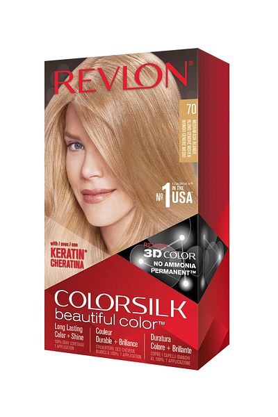 Revlon Permanent Hair Color, 100% Gray Coverage, Ammonia-Free, 70 Medium Ash Blonde