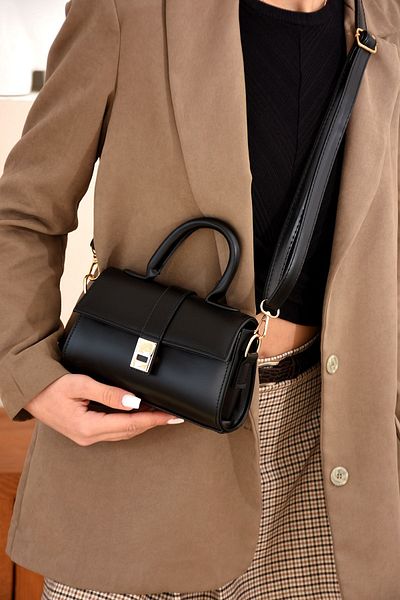 MİRO POLO Geantă de umăr Femei Negru Est226 Mini Geantă de mână și de umăr Design elegant Curea reglabilă