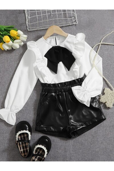 shop Cămașă combinată din 2 piese și pantaloni scurți din imitație de piele