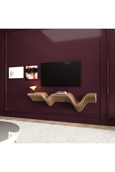 Barida Sanat Modern TV Ünitesi, Duvar Rafı, Dresuar Ünitesi, 140 cm uzunluk 25cm derinlik