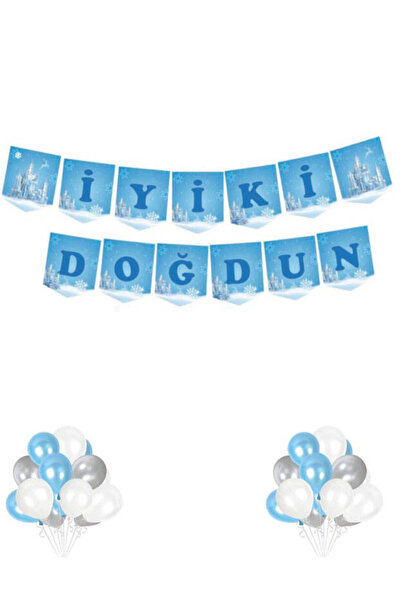 kidspartim Zamrznuti tematski banner sa tekstom za srećan rođendan 200 cm