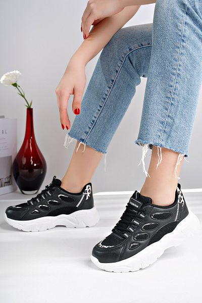McDark Black Leopard Print Women's Sneakers Ultra Light -9