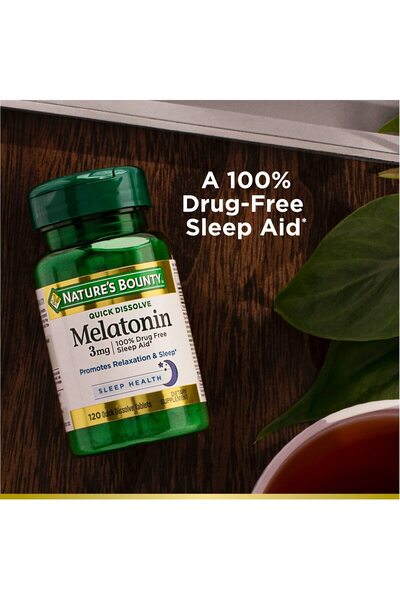 Nature's Bounty Melatonin Tablets, 3 mg, 120 Count